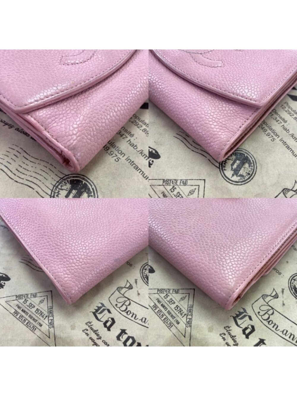 Chanel Fold Wallet Hook CC Logo Caviar Leather Pink - Picture 6 of 15